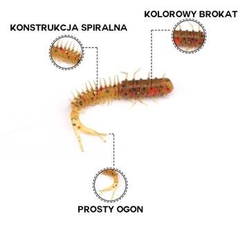 ПЛАВАЮЩАЯ ПРИМАНКА LARVA, CADDID WORM 4,5 см/5 шт.