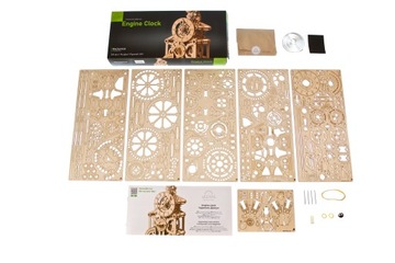 Пазл UGEARS Двигатель Часы 3D
