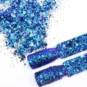 Пудра для ногтей GLITTER BOMB Blue Effect № 06