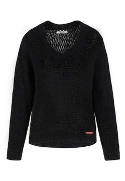 BAWEŁNIANY DAMSKI SWETER CZARNY VOLCANO S-GEA M