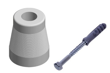 ODBOJNIK ODBÓJ STOPER DO DZRWI I BRAMY 60MM BIAŁY