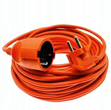 PRZEDŁUŻACZ OGRODOWY BUDOWLANY DO KOSIARKI LAMPEK GRUBY KABEL DO OGRODU 20M