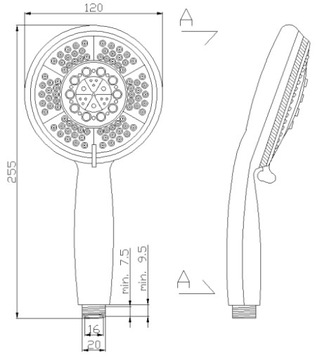 РУЧКА ДЛЯ ДУША INVENA STILLA ХРОМИРОВАННАЯ