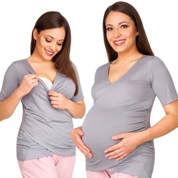 BLUZKA CIĄŻOWA ROZM 2XL/3XL DO KARMIENIA KRÓTKI