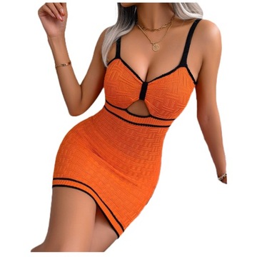 SEXY SUKIENKA LETNIA DAMSKA MINI DZIANINOWA LATO