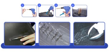 ПЛАСТИКОВЫЙ СКОБ СВАРОЧНЫЙ МАШИНА + Скобы 4 типа + Нож