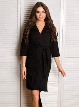 ХАЛАТ ЖЕНСКИЙ, ХЛОПКОВЫЙ, ЧЕРНЫЙ, XL