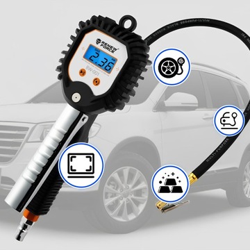 Цифровой пистолет для перекачивания колес шинных колеса давление 1/4 ЖК -длинного шланга 18 бар