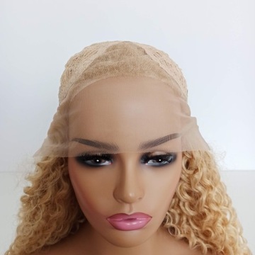 Парик LACE FRONT, блондин, кудри, волны + шапочка БЕСПЛАТНО