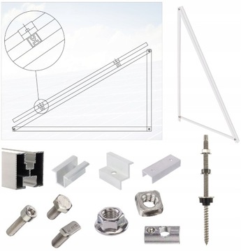 Соединитель для реек фотоэлектрических алюминиевых монтажных профилей 40х40