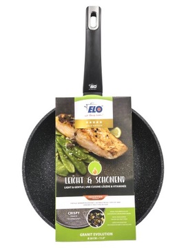 CZARNA ALUMINIOWA PATELNIA NIEPRZYWIERAJĄCA ŚR. 28CM GRANIT EVOLUTION ELO