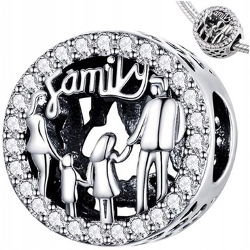 CHARMS FAMILY RODZINA srebro 925 srebrna zawieszka koralik charmsy pr 925