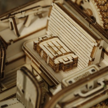 Robotime - wojskowy Jeep - mechaniczne puzzle 3D