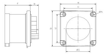 WTYCZKA SIŁOWA TABLICOWA CZERWONA 16A 400V 4P IP44