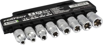 STALCO PERFECT ZESTAW NASADEK 3/8” 8 ELEMENTÓW TORX WEWNĘTRZNY E6-16