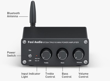 Усилитель мощности Fosi Audio BT20A с Bluetooth 5.0