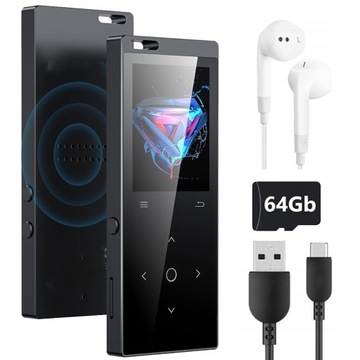 ODTWARZACZ MP3 BLUETOOTH DYKTAFON 64GB LCD EBOOK MUZYCZNY