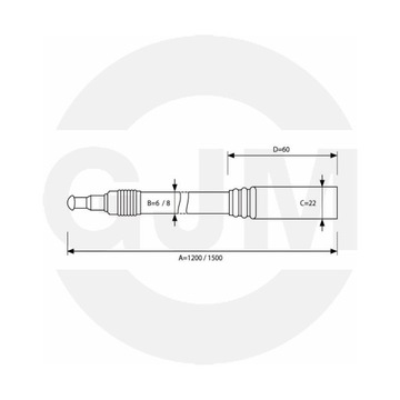 GJM ВЕЛОСИПЕДНЫЙ КАБЕЛЬ С РУЧКОЙ 6X1200