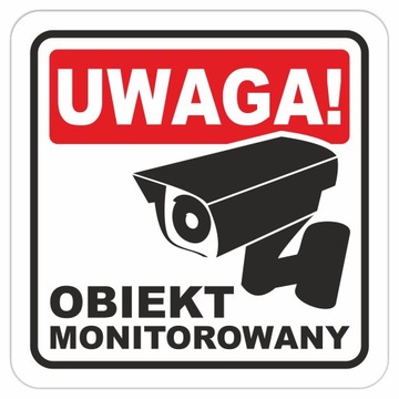 Naklejka OBIEKT MONITOROWANY monitoring 10cm RODO