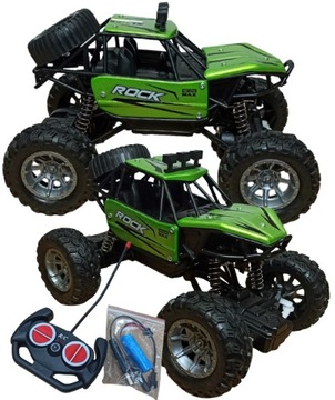 SAMOCHÓD ZDALNIE STEROWANY MONSTER TRUCK METAL LED GREEN AUTKO RC NA PILOT