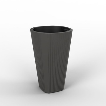 MUZA вазон высокий, диаметр 39см высота 81см цвет АНТРАЦИТ + вставка