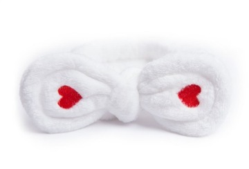 Opaska kosmetyczna spa do włosów kokarda biała