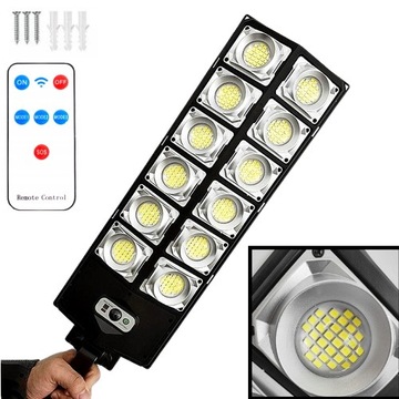 LAMPA SOLARNA ULICZNA MEGA MOCNA 1200 W CZUJNIK RUCHU + PILOT ZESTAW XL