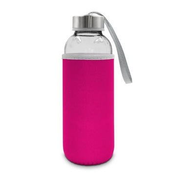 50 x Szklana butelka 420 ml w pokrowcu z TWOIM NADRUKIEM