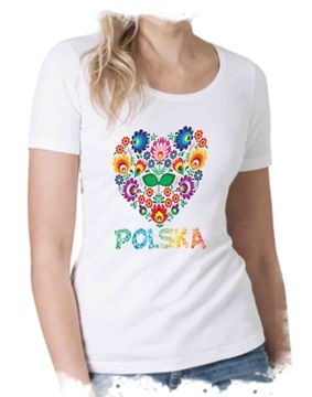 koszulka folk wzory ludowe regionalne promocja XL