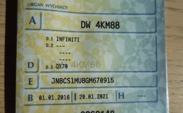 Infiniti QX70 2016 Infiniti QX70 2016r, 3.7 Benzyna. AUTOMAT Uszkodzony przod. Jezdzi. 3.7, zdjęcie 29