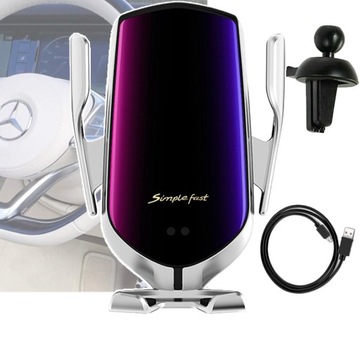 UCHWYT DO SAMOCHODU NA TELEFON INDUKCJĄ ŁADOWARKA WIRELESS CHARGER OBROTOWY