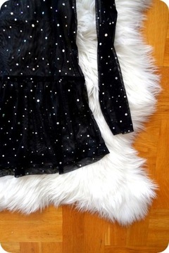 bluzka czarna mgiełka błyszcząca sinsay s 36 modna elegancka transparentna