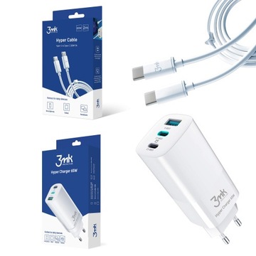 Ładowarka sieciowa 3mk 65W +Kabel USB-C 100W 2m 5A