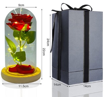 ВЕЧНАЯ РОЗА В СТЕКЛЕ Ночник Искусственные цветы ПОДАРОК ​​ЖЕНЩИНЕ МАМЕ