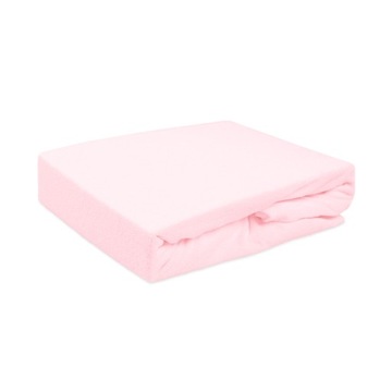 Prześcieradło frotte z gumką blady róż 210/220x200