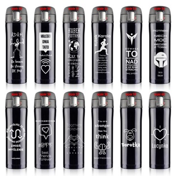 KUBEK TERMICZNY TERMOS 2w1 Z GRAWEREM Twój napis