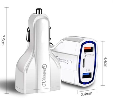 АВТОМОБИЛЬНОЕ ЗАРЯДНОЕ УСТРОЙСТВО 3A USB QC 3.0 С ОКРУЖАЮЩЕЙ СВЕТОДИОДНОЙ СВЕТОДИОДНОЙ СВЕТОДИОДНОЙ СВЕТОДИОДОЙ