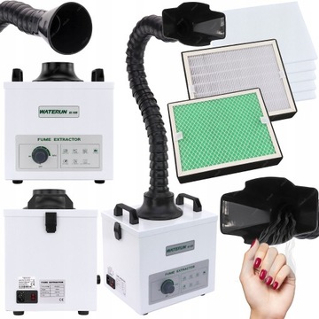 POCHŁANIACZ OPARÓW TRUJĄCYCH DYMU PYŁU WATERUN XL100 100W 99.97%+ 7 FILTRÓW