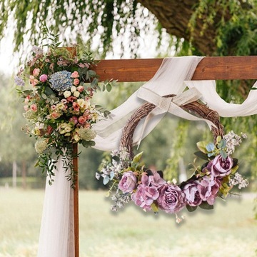 Венок из искусственных цветов Сельская гирлянда Декоративный фиолетовый весенний венок