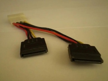 Кабель питания для накопителей molex - 2x SATA 15см