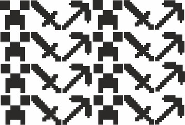 MINECRAFT NAKLEJKI Toporek Miecz Creeper 7,5cm 1NW