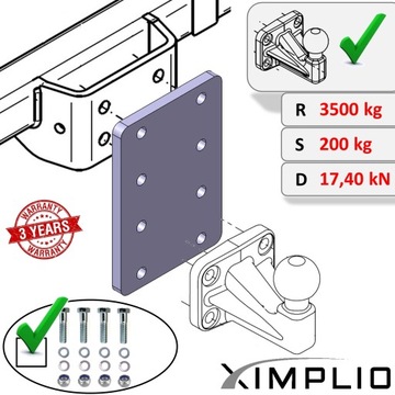 Крюк из оцинкованной листовой пластины, регулировка высоты шарика для Iveco Daily 06-11