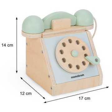Edukacyjny telefon drewniany w stylu retro