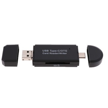 Черный: 1 устройство чтения карт памяти Micro USB/USB C типа C