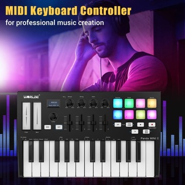 Портативный USB MIDI с 25 клавишами WORLDE Panda MINI II