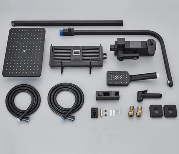 Черный смеситель для душа ТЕРМОСТАТ LCD