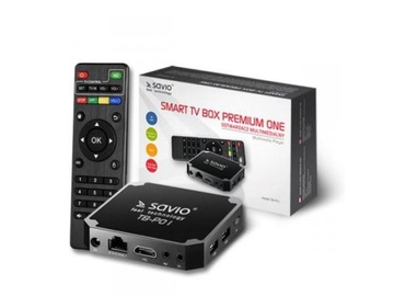 SAVIO Smart TV Box Premium One тюнер, 2/16 ГБ, Android 9.0, HDMI v2.0, 4K,