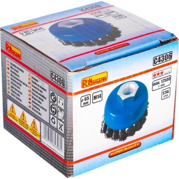 Проволочная щетка для угловой шлифовальной машины, витая проволока 65 мм C4306