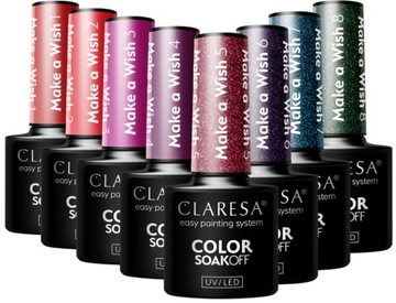 CLARESA MAKE A WISH LAKIER HYBRYDOWY KOLEKCJA Z DROBINKAMI INTENSYWNE KOLOR