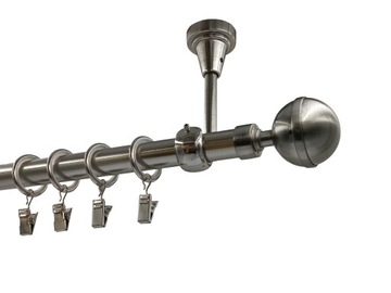 KARNISZ METAL SUFIT 19mm MIX wybór KOŃCÓWEK NIKIEL 180cm galwanizowany